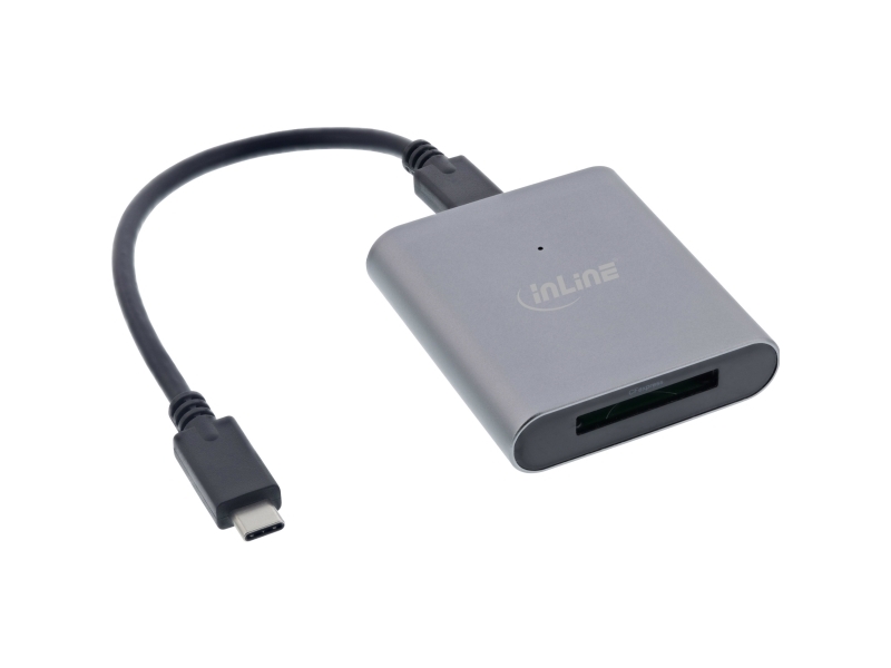 Inline Card Reader Usb 3.2 Gen.2 Usb-C Oder Usb-A, Für Cfexpress Typ-B Karten, Cfexpress, Aluminium, Schwarz, 10000 Mbit/S, Aluminium, Usb 3.2 Gen 1