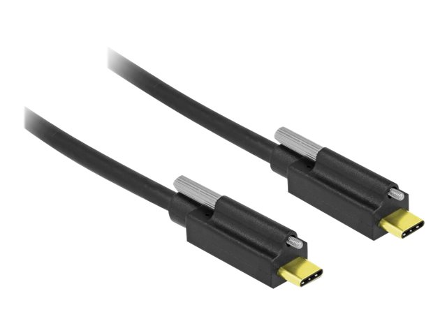 Delock - Usb-Kabel - 24 Pin Usb-C (Han) Kan Skrues Til 24 Pin Usb-C (Han) Kan Skrues - Usb 3.2 Gen 2 - 3 A - 2 M - Sort