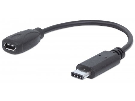 Manhattan 353335, 0,15 M, Micro-Usb B, Usb C, Usb 2.0, Hanstik/Hunstik, Sort