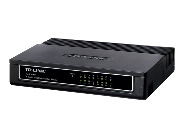 Tp-Link 16-Port-Gigabit-Switch, Unmanaged, Fast Ethernet (10/100), Vollduplex, Rack-Einbau, Wandmontage