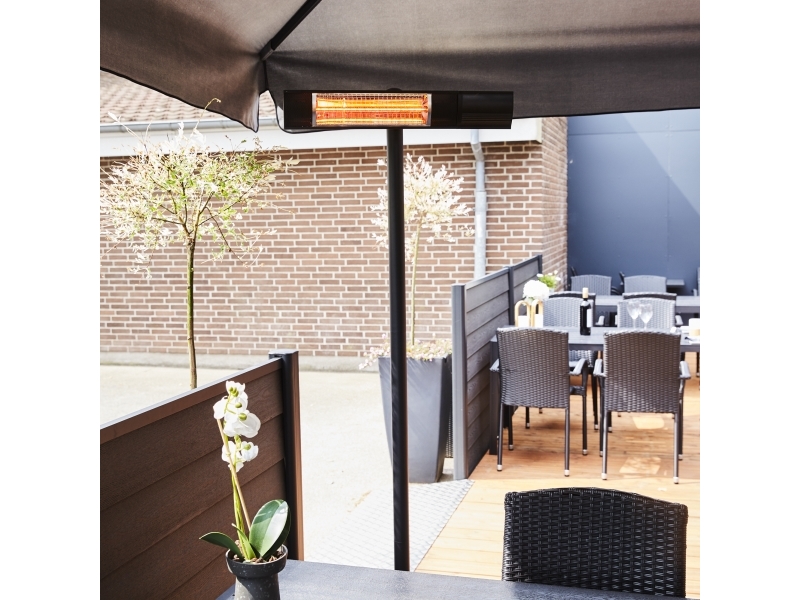 Terrassevarmer 500/1000/1500W gulvmodel, remote, RGT HORTUS, sort (211-410)