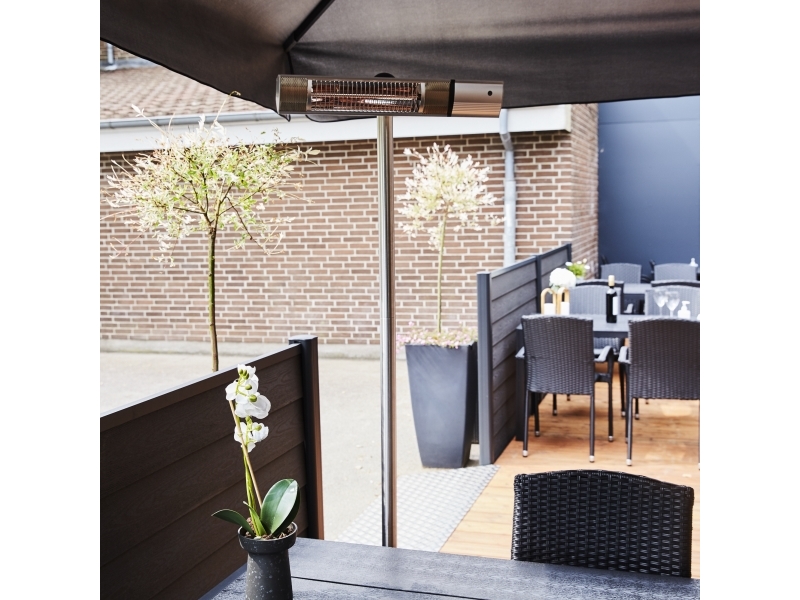 HORTUS Terrassevarmer gulvmodel GT 500/1000/1500W sølv inkl. fjernbetjening (211-411) | Trädgården - Terrass - Uteplatsvärmare | GameStuff