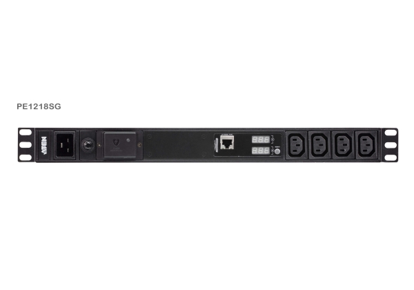 ATEN PE1218SG-AT-G, Basis, Målte, 1U, Sort, LCD, 18 AC stikkontakt(er), C13 forbinder