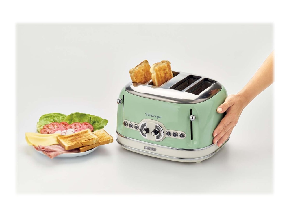 Ariete Vintage 156 - Brödrost - 4 skiva - 4 Kortplatser - grön | Köksapparater - Bröd & Rostat bröd - Brödrost | GameStuff
