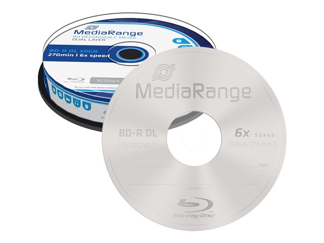 MediaRange - 10 x BD-R DL - 50 GB 6x - spindel | Datorkomponenter - Hårddisk & Lagring - Lagringsmedia | GameStuff