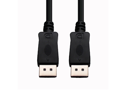 E+P Dp 2, 2 M, Displayport, Displayport, Hanstik, Hanstik, Sort