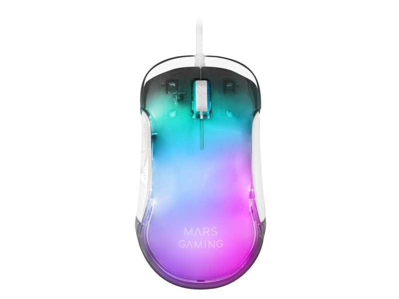 Mars Gaming Mmgloww, Højre Hånd, Optisk, Usb Type-A, 12800 Dpi, Hvid