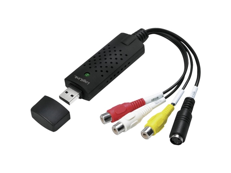LogiLink USB / Phono / S-Video AV Tilslutningskabel [1x USB - 1x Phono (stereo), Phono-video, S-Video-tilslutning] 10 Sort