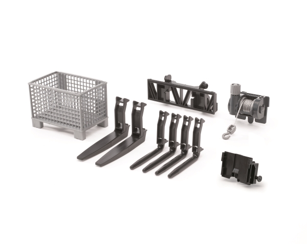 Bruder Box-Type Pallet, Winch And Forks For Frontloader Accessories