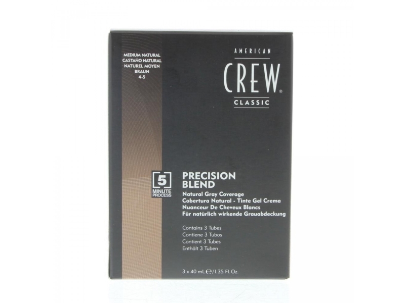 American Crew Precision Blend Natural Gray Coverage Medium Natural 4-5 3 x 40 ml