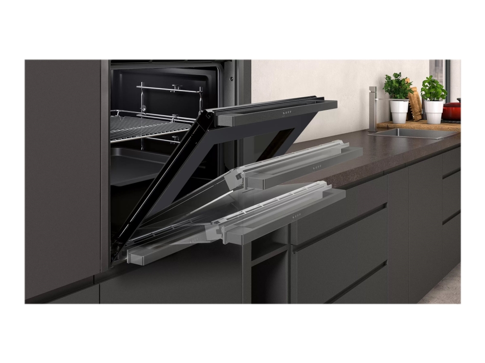 N 90 B47FS26G0 - Ovn - med dampfunksjon - innebygd - Wi-Fi - fordypning - bredde: 56 cm - dybde: 55 cm - høyde: 59.5 cm - med selvrens - Klasse A+ - grafittgrå