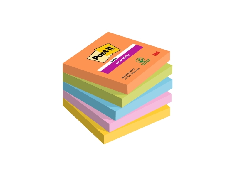 Post-It Super Sticky Notes Boost, 76 x 76 mm, pakke a 5 stk | Papper & Emballage - Block & Post-It - Block | GameStuff