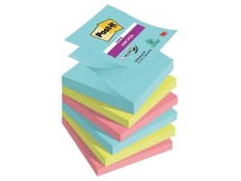 Post-It R330-6Ss-Mia, Quadratisch, Aqua-Farbe, Limette, Rot, Papier, 76 Mm, 76 Mm, 90 Blätter