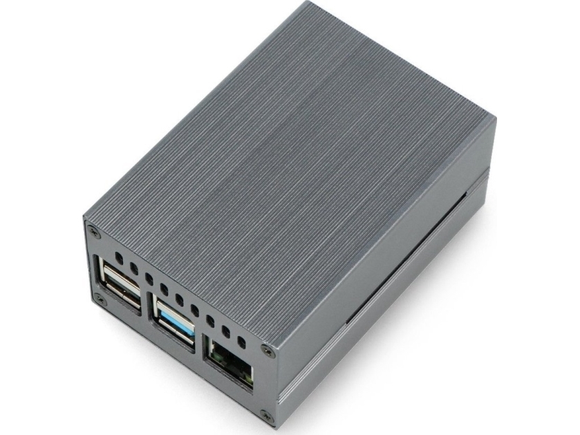 Oem Aliumininis Dėklas, Skirtas Raspberry Pi 4B Su Ventiliatoriumi - Pilkas