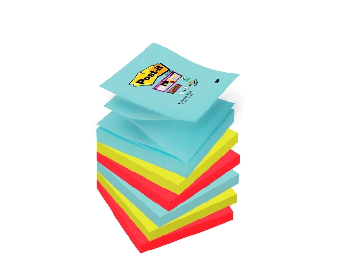 Post-it Super Sticky Z-Notes Cosmic collection, 76 mm x 76 mm, pakke a 6 stk