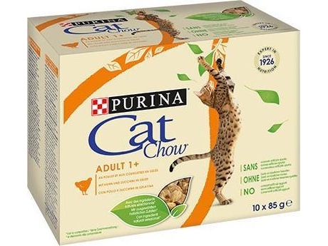 Purina Cat Chow Huhn, Zucchini - Nassfutter Für Katzen - 10X85g