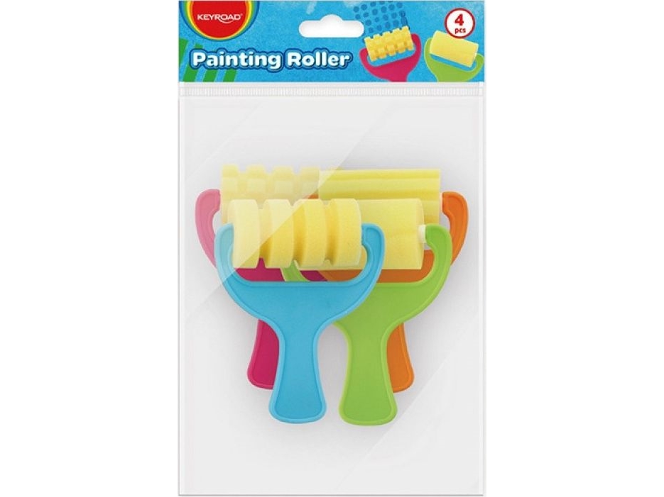 Keyroad Keyroad Children's Painting Roller, 4Pcs, Sponge, Pendant, Assorted Colors