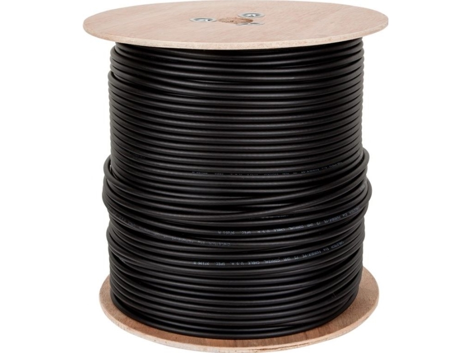 Cabletech Koaksialkabel F690 Bv+Gel Sort 305M