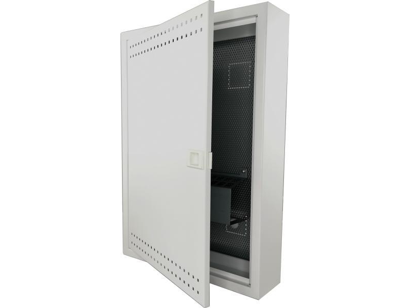 Alantec Home, Telecommunication Cabinet, Ftth 500X350x90, Surface Mounted, Perforated Door, 1 X Gn. Electric, 14 X Gn. Keystone Alantec - Alantec
