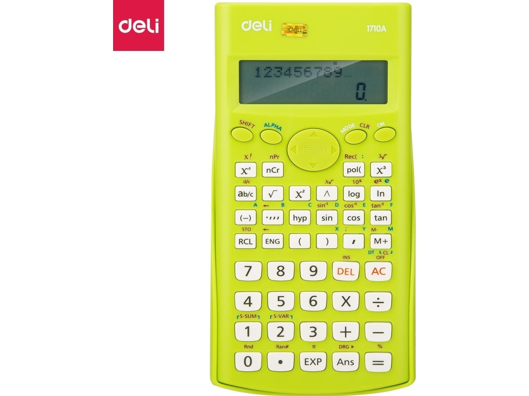 Deli calculator DELI SCIENTIFIC CALCULATOR 1710A 12 DIGITS GREEN | Kontorsmaskiner - Räknare - Tekniska räknare | GameStuff