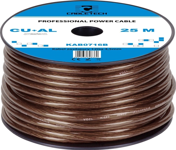 Cabletech Automobilio kabelis 12Ga OD4.5mm CU+AL 25m