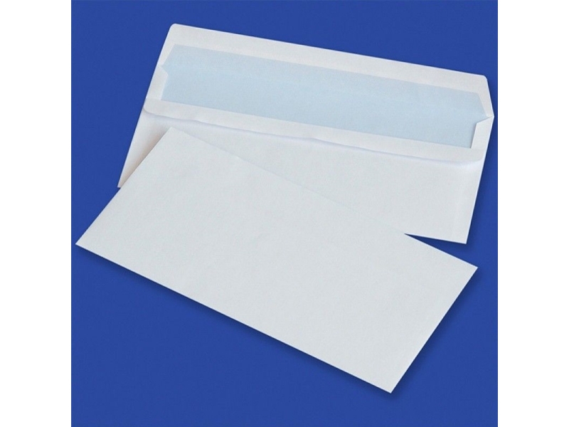 Kontorprodukter Selvklæbende Kuverter, Sk, Dl, 110X220mm, 75Gsm, 10Stk, Hvid