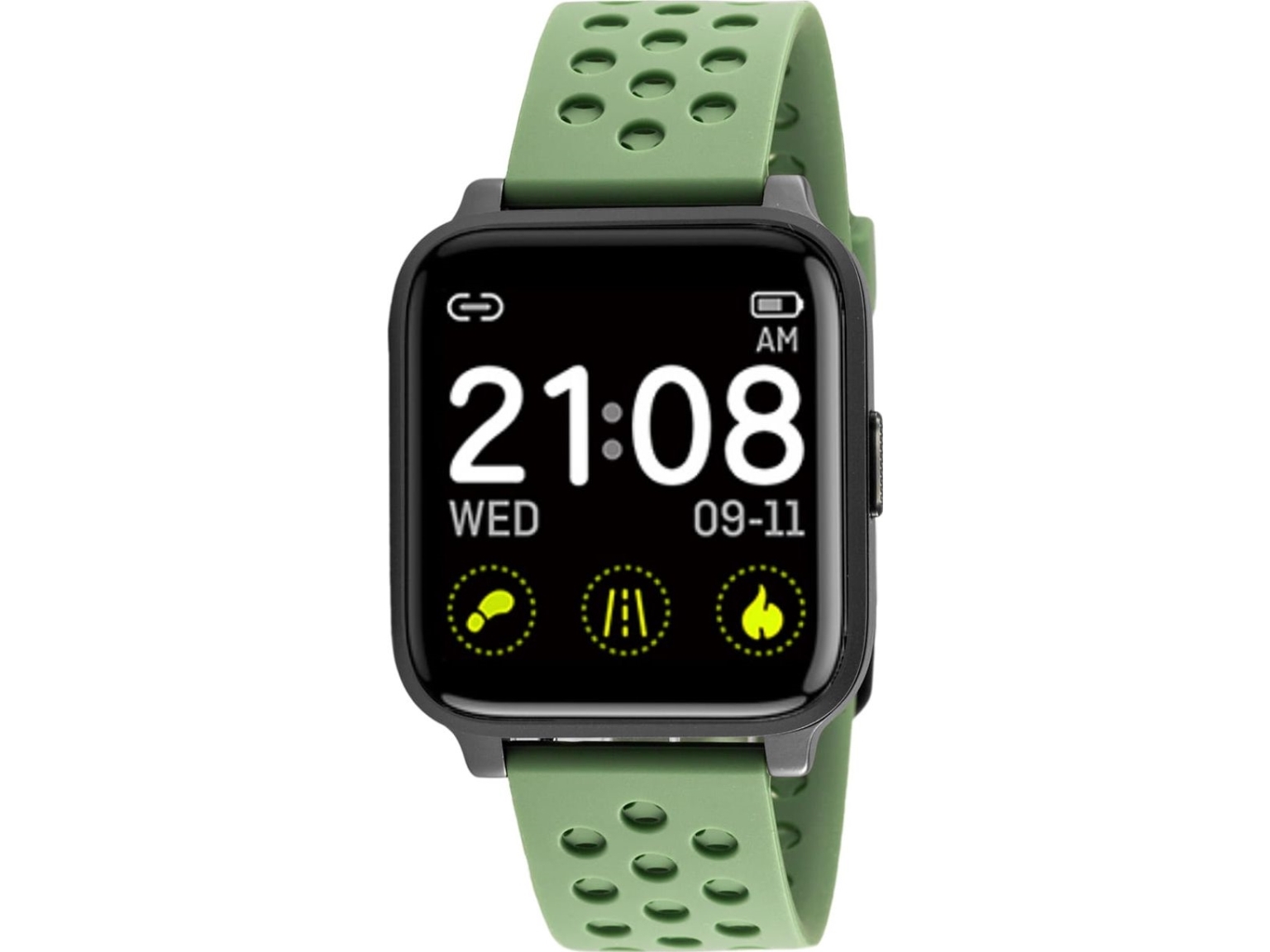 Rubicon X3 Smartwatch, Sort Kasse Med Grøn Rem