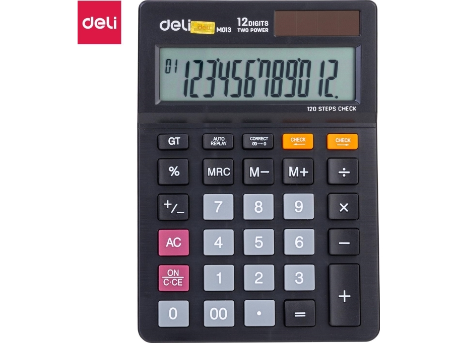 Deli-räknare DELI KALKULATOR M01320 12-POSITION SVART | Kontorsmaskiner - Räknare - Skrivbordsräknare | GameStuff