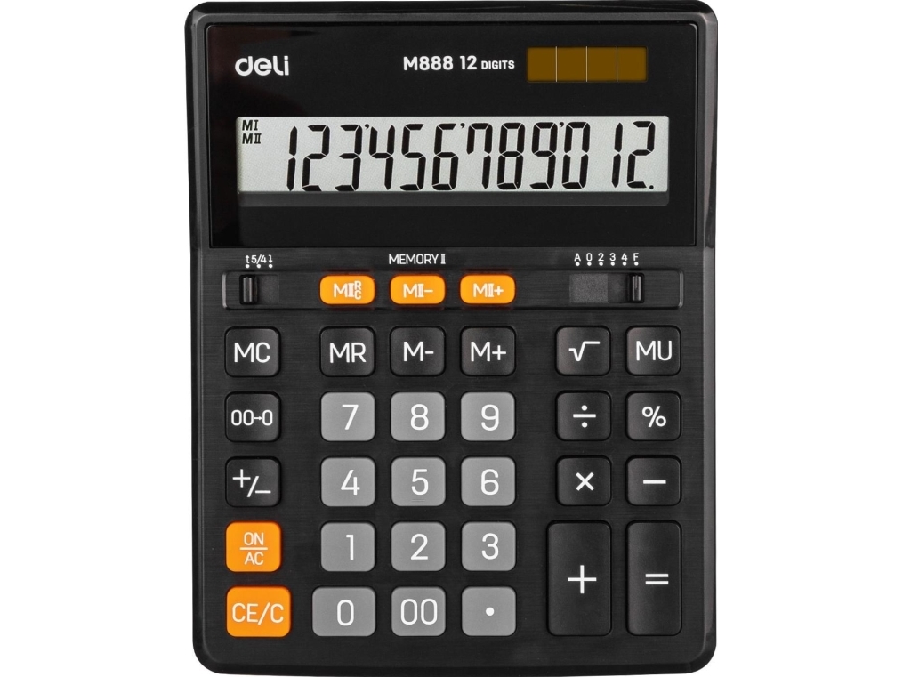 Deli Taschenrechner Deli Calculator M888 Office Schwarz
