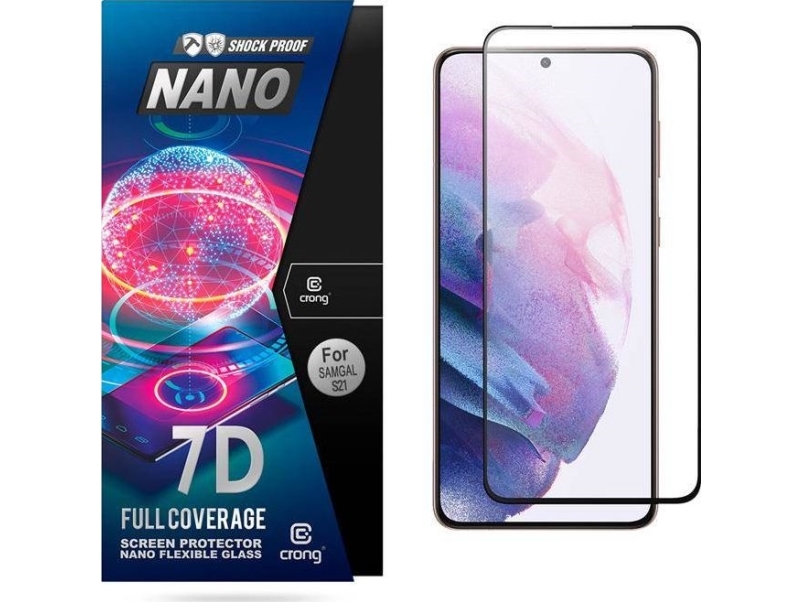 Crong Crong 7d Nano Flexible Glass Shatterproof 9h Hybrid Glass For The Entire Screen Of The Samsung Galaxy S21