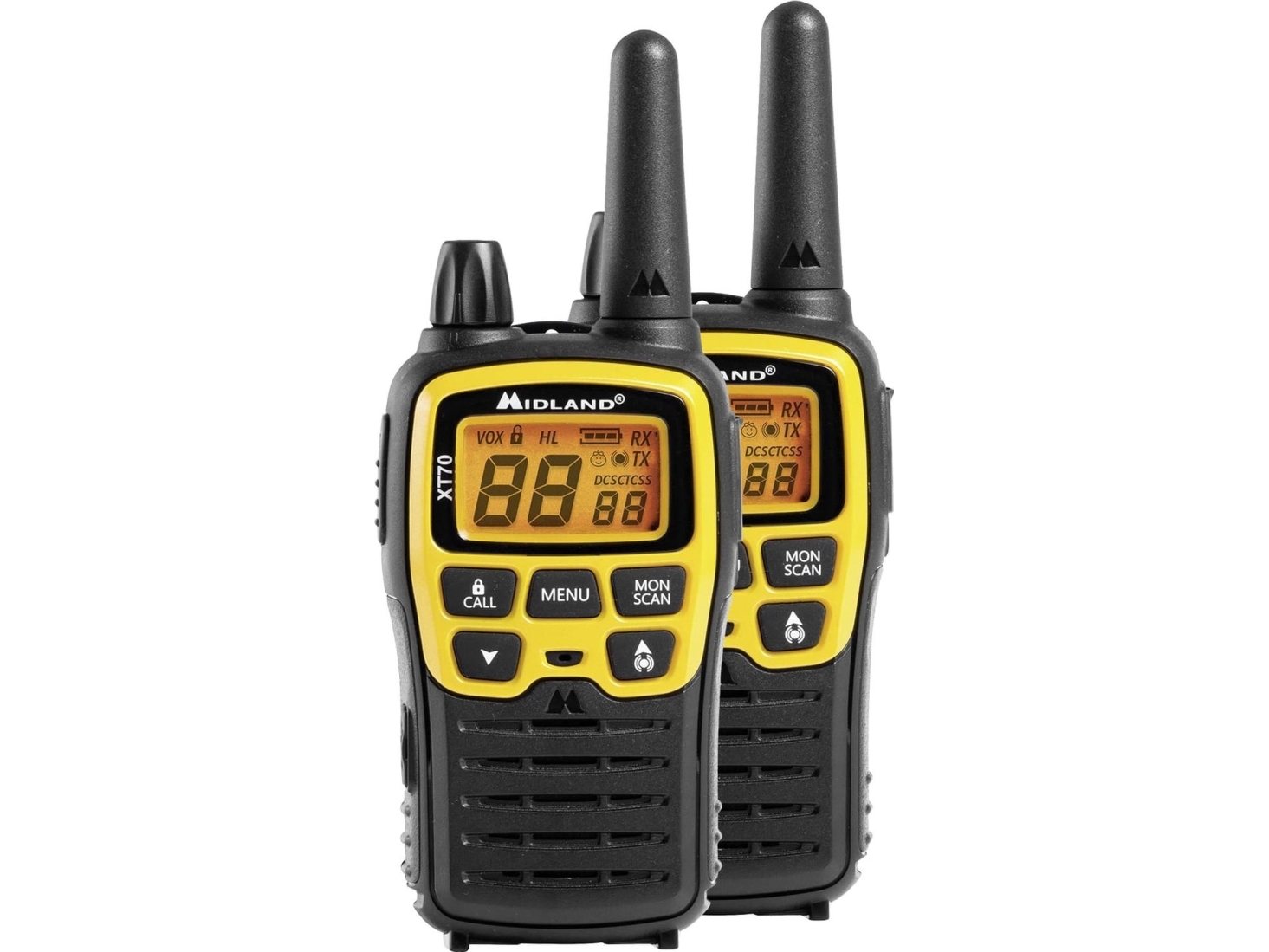 Midland XT70 Adventure, 93 kanaler, 433.075 - 446.09375 Mhz, 12000 m, LCD, AA, 17 t | Tele & GPS - Hobbyradio - Walkie talkie | GameStuff