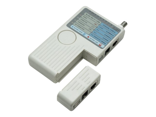 Intellinet 4-in-1 Cable Tester, RJ-11, RJ-45, USB and BNC, One Button Test - Nätverkstestare | Datortillbehör - Nätverk - Övriga tillbehör | GameStuff