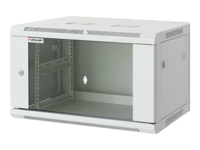 Intellinet Network Cabinet, Wall Mount (Standard), 20U, Usable Depth 350Mm/Width 540Mm, Grey, Assembled, Max 60Kg, Metal & Glass Door, Back Panel, Re