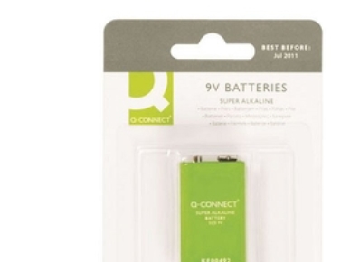 Q-CONNECT 9V, Engångsbatteri, 9V, Alkalisk, 9 V, 1 styck, Grön | EL Artiklar - Batteri - 9V batterier | GameStuff