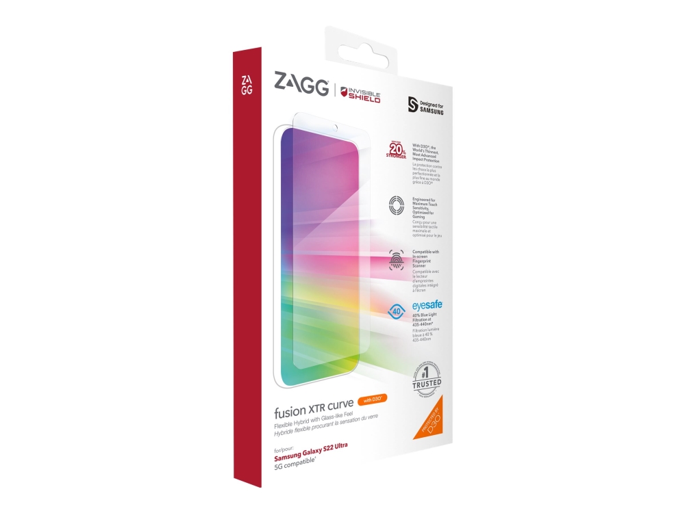 Zagg Invisibleshield Fusion Xtr - Skærmbeskyttelse Til Mobiltelefoner - Glas - Til Samsung Galaxy S22 Ultra
