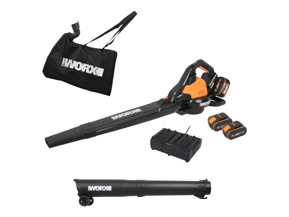 Worx WG583E.9 - Trädgårdsdammsugare/lövblåsare - sladdlös - 40 V - 4 Ah - inget batteri - 696 m³/tim. - 335 km/h - 2.9 kg - SOLO | Trädgården - Trädgårdsmaskiner - Lövsug & Lövblåsare | GameStuff