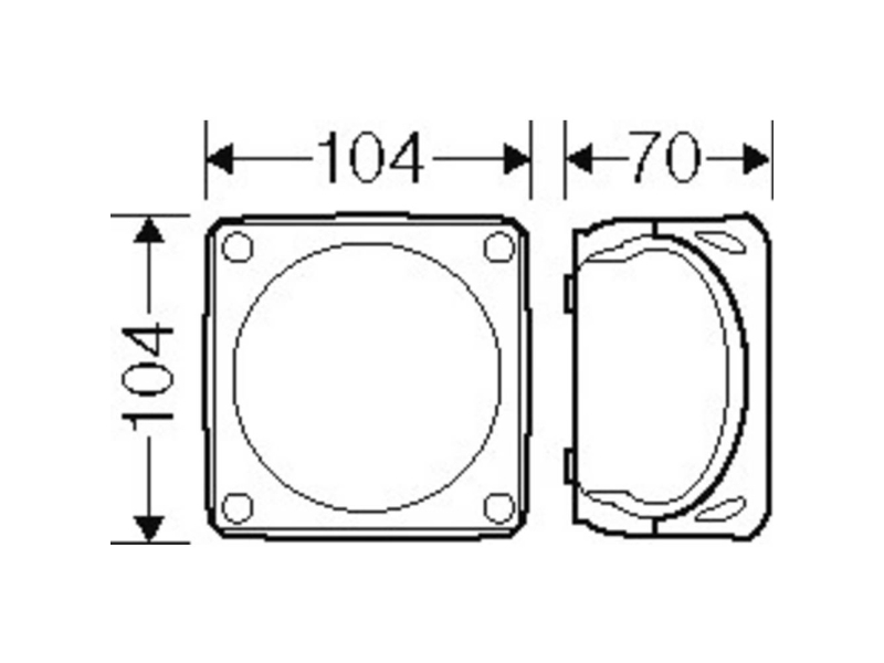Forgreningsdåse DK0404G 1,5-4 mm², 104 x 104 x 70 mm