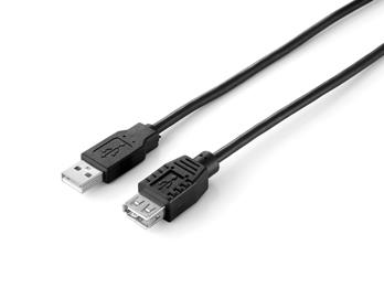 Equip Usb 2.0 A To A Verlängerungskabel Stecker Auf Buchse, 1.8M , Schwarz, 1,8 M, Usb A, Usb A, Usb 2.0, Männlich/Weiblich, Schwarz