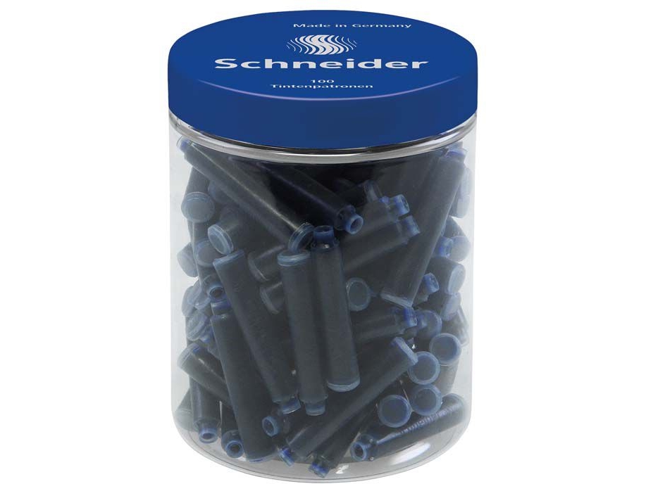 Schneider Bläckkapslar Schneider 100 st, blå | Skrivredskap - Kulspetspennor & Reservoarpennor - Rullpennor | GameStuff