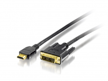 Equip Hdmi Zu Dvi-D Adapter Kabel, Stecker / Stecker, 2.0M, Bidirektional, 2 M, Hdmi, Dvi-D, Männlich, Männlich, Gold