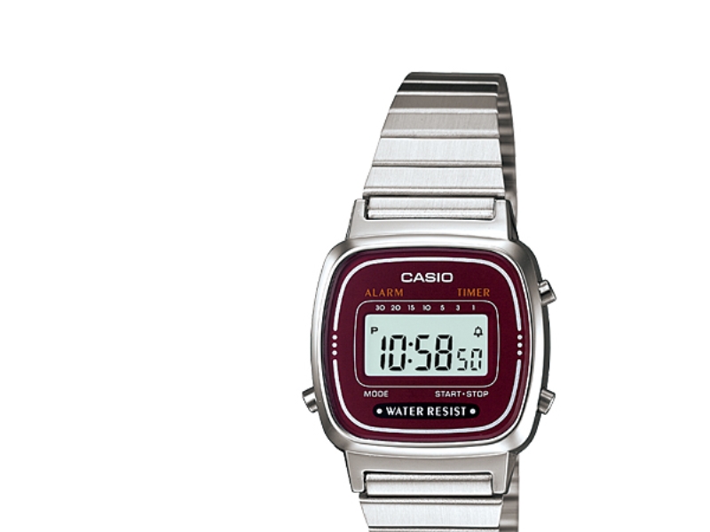 Casio La670wa 4df Armband Krom Silikon Brun Rostfritt Stål Cr1216 2 År 3 03 Cm