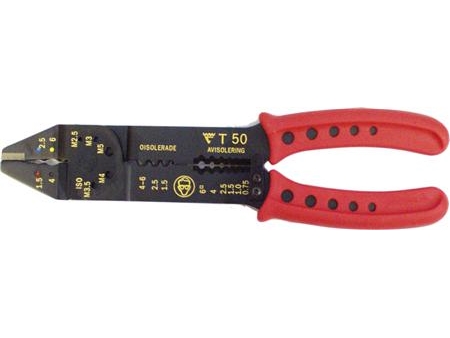 T50-Zange Für Isolierte Und Nicht Isolierte Verbindungen 0,5-6Mm2 + 1,5-6Mm2