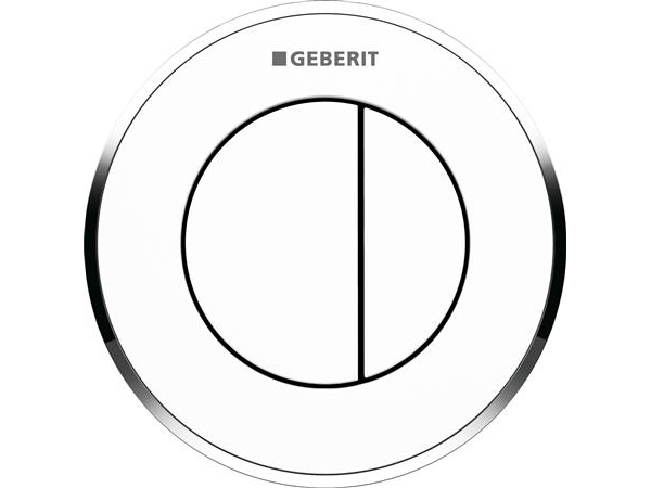 Geberit Betj. Omega10 2Skyl Hv - Fjernudløsning Pneumatisk - Hvid,Blankforkromet,Hvid