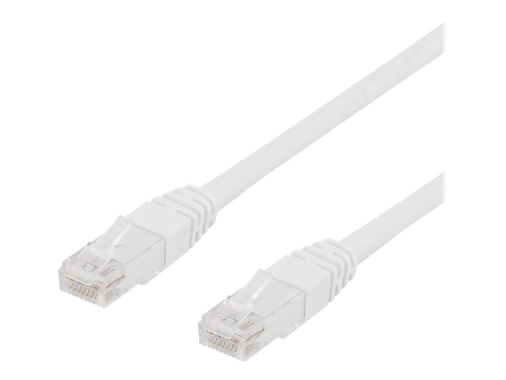 DELTACO - Patchkabel - RJ-45 (han) til RJ-45 (han) - 15 m - UTP - CAT 6 - halogenfri, formet - hvid