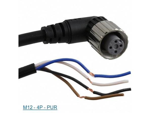 Følerkabel Pur M12 4-Pin Hun Vinklet 5 Meter Xzcp1241l5