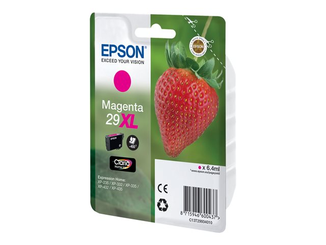 Epson 29Xl - 6.4 Ml - Xl - Magenta - Original - Blækpatron - For Expression Home Xp-235, 245, 247, 332, 335, 342, 345, 432, 435, 442, 445