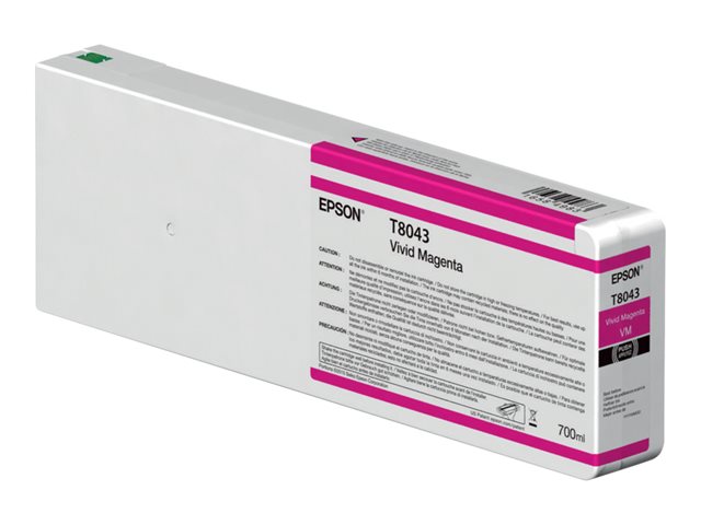 Epson T8043 - 700 Ml - Levende Rød - Original - Blækpatron - For Surecolor Sc-P6000, Sc-P7000, Sc-P7000v, Sc-P8000, Sc-P9000, Sc-P9000v