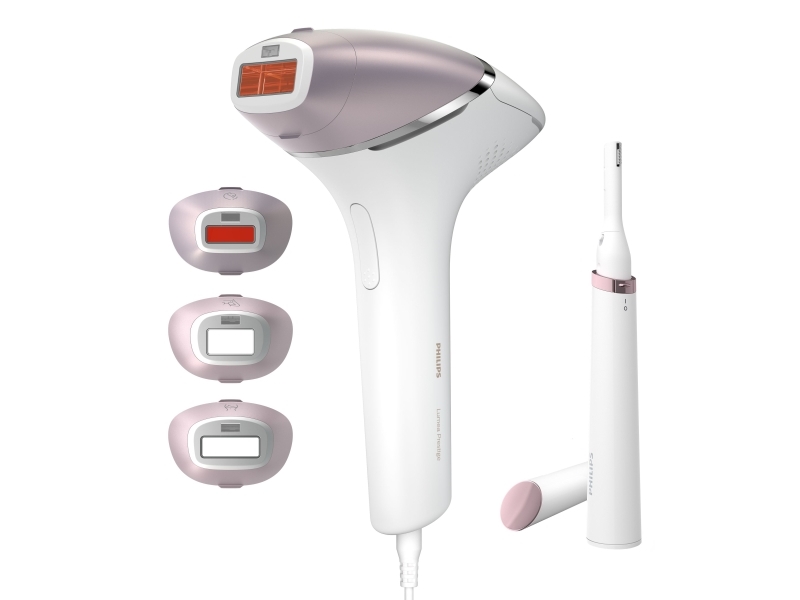 Philips Lumea Prestige BRI949/00, Lyserød, Hvid, Intenst pulserende lys (IPL), Bikini, Kiste, Indvendige overarme, Outer upper arms, 4 cm², Kind, Jaw line, Overlæbe, 2 cm²