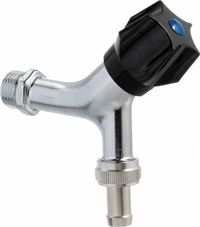 Frese 3/4" Matt Verchromtes Ablassventil Mit Nippel, Rückschlagventil Und Schlauchanschluss