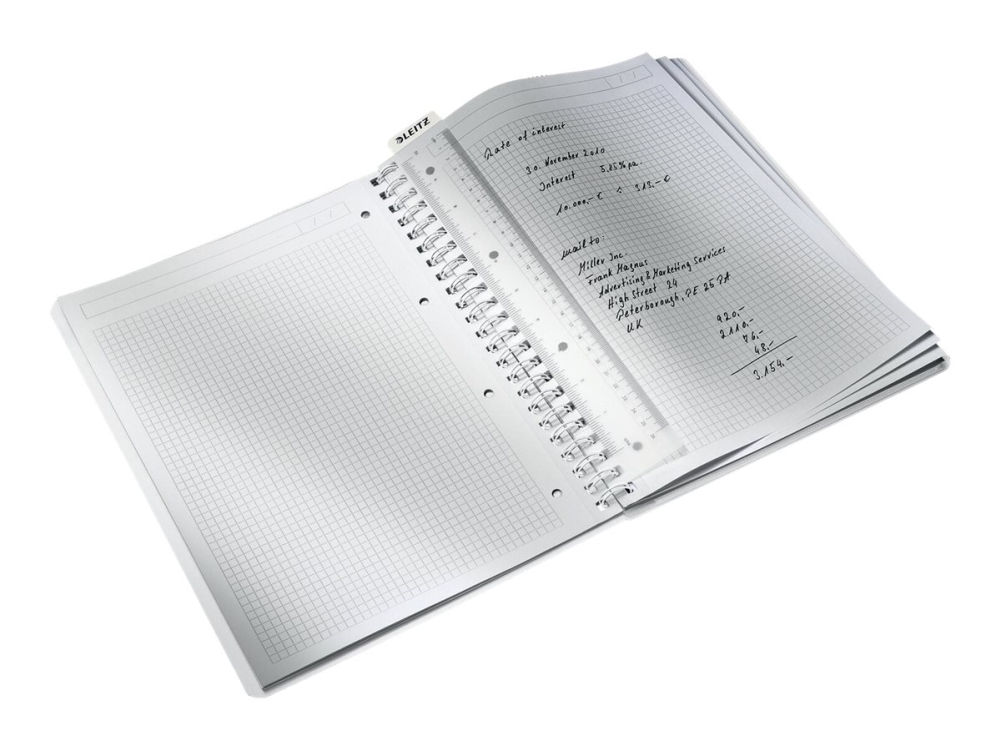 Leitz WOW - Anteckningsblock - trådbunden - A4 (210 x 297 mm) - 80 ark / 160 sidor - fyrkantig - 4 hål - svart - polypropylen (PP) | Papper & Emballage - Kalendrar & Anteckningsböcker - Anteckningsböcker | GameStuff